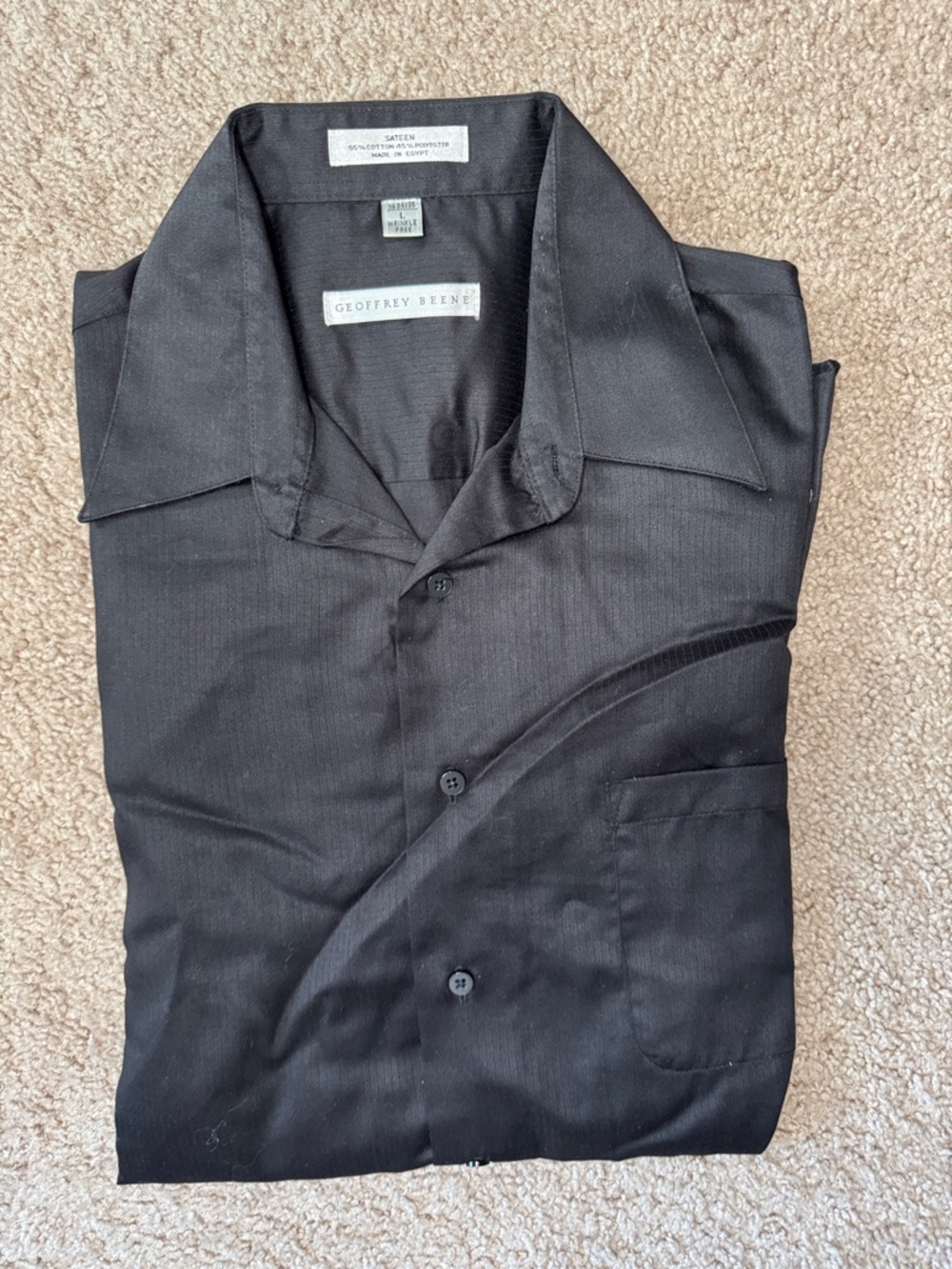 Geoffrey Beene Black Short-Sleeve Button-Down Shirt